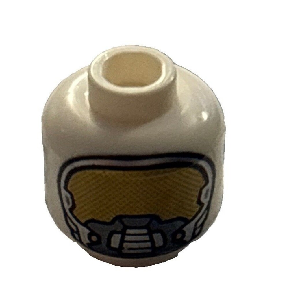 LEGO - Minifig, Head Space Mask w/ Gold Face Port Pattern (Space Batman) - White - Picture 2 of 3